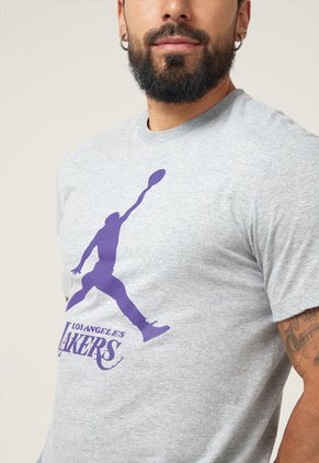 Camiseta Gris-Violeta Nike Jordan Los Angeles Lakers