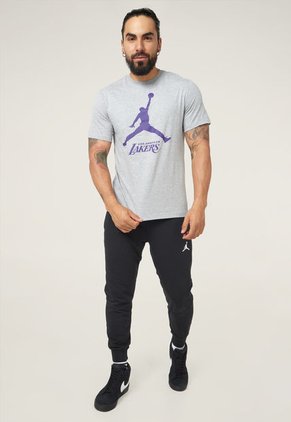 Camiseta Gris-Violeta Nike Jordan Los Angeles Lakers