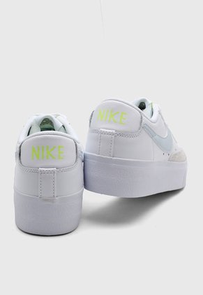 Tenis Lifestyle Blanco-Celeste-Verde Lima Nike Blazer Low Plataforma