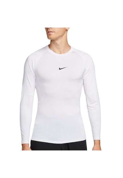 Camiseta Nike Pro Manga Larga-Blanco