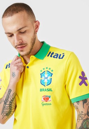 Camiseta Polo Amarillo Multicolor Nike Brasil