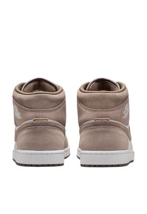 Tenis Nike Air Jordan 1 Mid Hombre-Blanco/Café