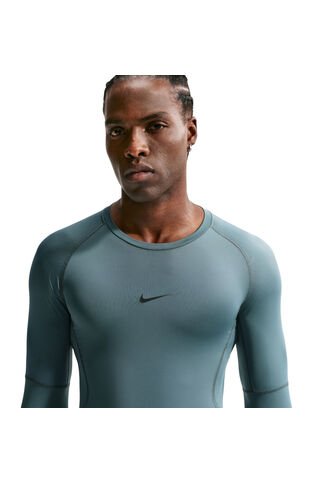 Camiseta Nike Pro Manga Larga-Negro-Verde Nike