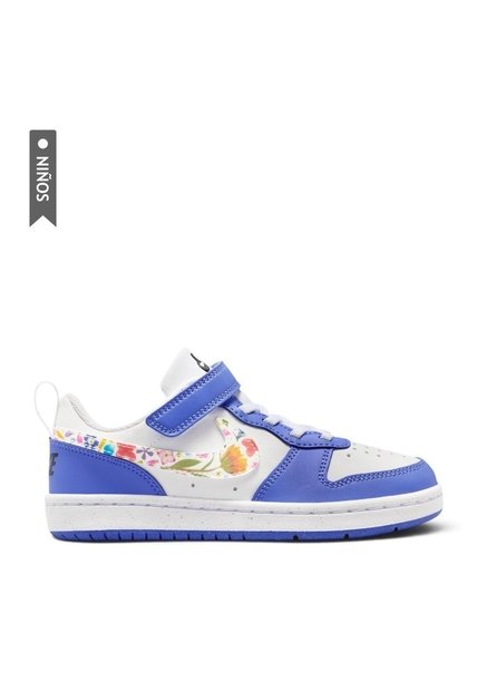 Tenis Nike Court Borough Low Fl Bpv Niño-Blanco/Azul