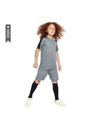 Pantaloneta Nike Academy Niño-Gris/Verde