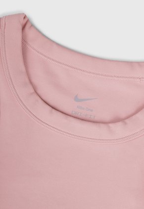 Camiseta Manga Sisa Training NIKE One Fitted Rosa