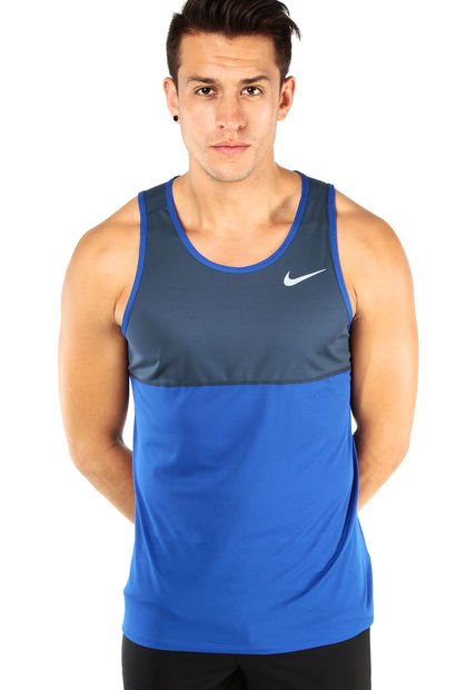 Camiseta Esqueleto Azul Petróleo-Azul Rey Nike Recer Singlet - Compra Ahora  | Dafiti Colombia
