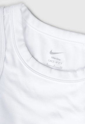 Camiseta Manga Sisa Training NIKE One Fitted Blanco