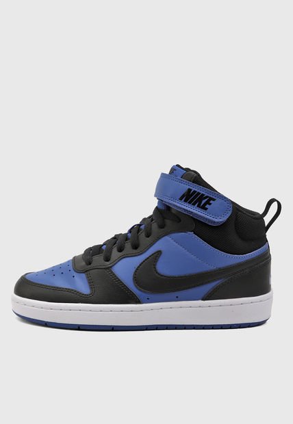 Tenis Lifestyle Azul-Negro-Blanco Nike Court Borough Mid 2 Big Kids'
