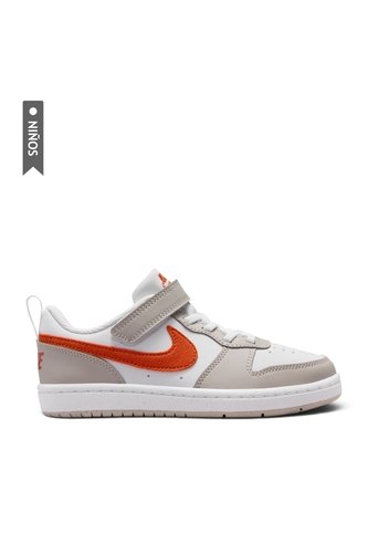 Tenis Nike Court Borough Low Ess Bpv Niño-Blanco/Naranja Nike