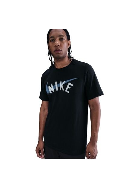 Camiseta Nike M Nsw Tee Swoosh Fs Hombre-Negro