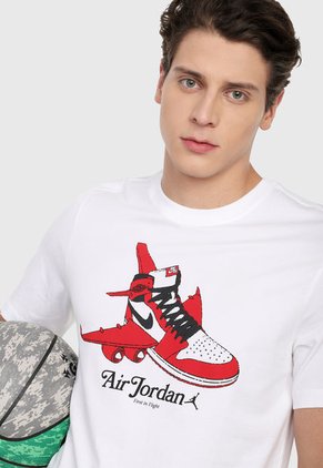 Camiseta Blanco-Rojo-Blanco Nike Jordan MJ Brand Graphic SS