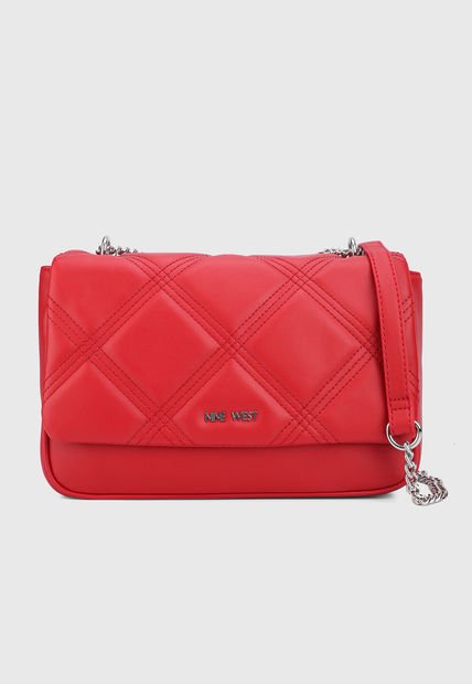 Bolso Manos Libres Rojo-Plateado Nine West