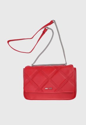 Bolso Manos Libres Rojo-Plateado Nine West
