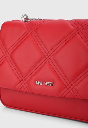 Bolso Manos Libres Rojo-Plateado Nine West