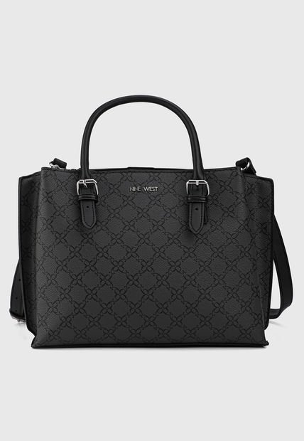 Bolso Gris-Negro Nine West Jet Back Logo