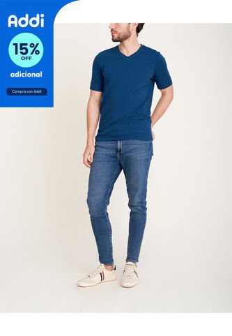 Camiseta Cuello V Azul 280005XXLAZUL OSCURO Azul NO DRAMA