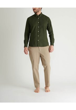 Camisa Oxford Manga Larga MNHCOXFORDVERDS Verde