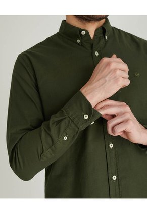 Camisa Oxford Manga Larga MNHCOXFORDVERDS Verde