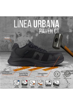 Tenis De Seguridad Hombre Raven CT Norseg Negro