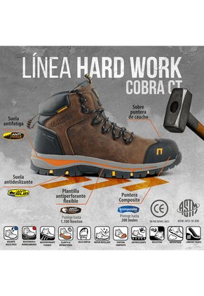 Bota Industrial Hombre Norseg Cobra Ct Café Norseg