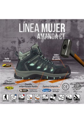 Botas De Seguridad Mujer Norseg Amanda CT Gris Norseg