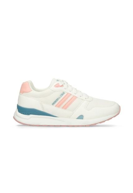 Tenis Casuales Blanco-Rosado North Star Idana Hugo Mujer
