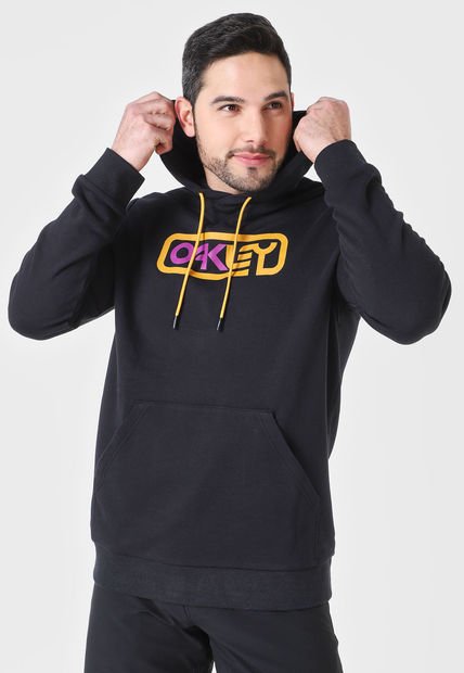 Hoodie Negro-Mostaza-Violeta Oakley Locked In B1B