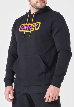 Hoodie Negro-Mostaza-Violeta Oakley Locked In B1B