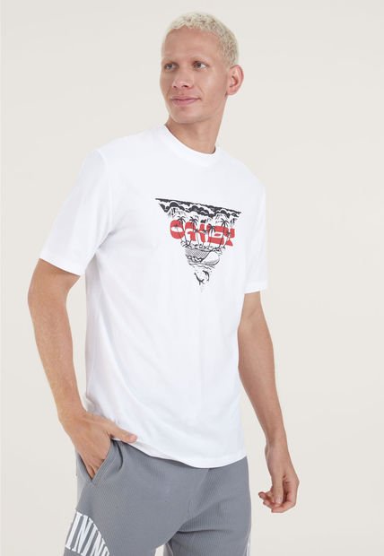 Camiseta Blanco-Negro-Rojo Oakley Tiki