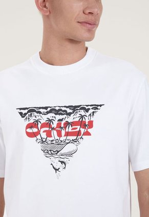 Camiseta Blanco-Negro-Rojo Oakley Tiki