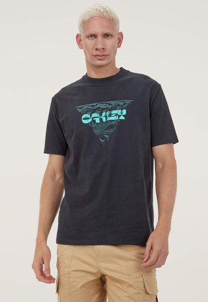 Camiseta Negro-Turquesa Oakley Tiki