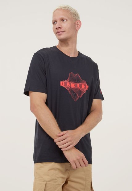 Camiseta Corta Negro-Rojo Oakley Above And Below