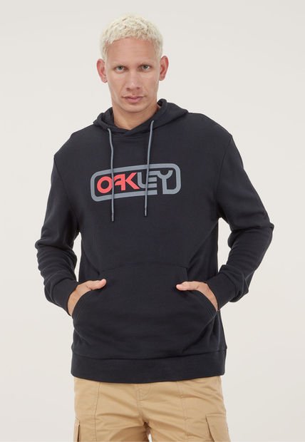 Hoodie Negro-Gris-Coral Oakley Locked In B1B