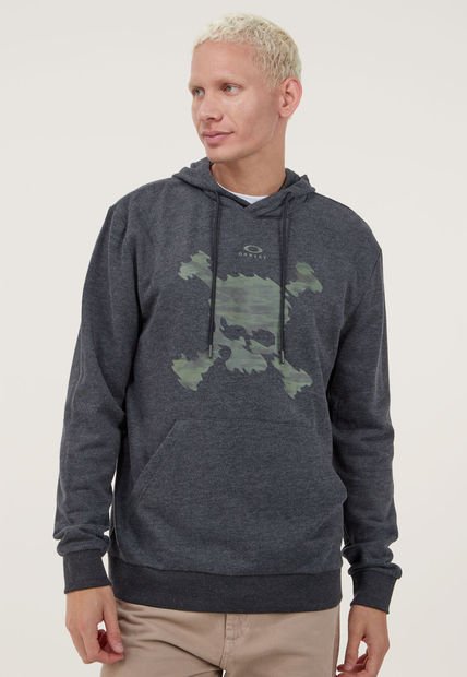 Hoodie Negro-Verde-Oliva Oakley Camo Skull Pullover