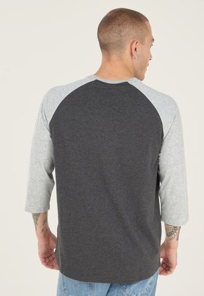 Camiseta Negro-Gris Oakley Relax Raglan ¾