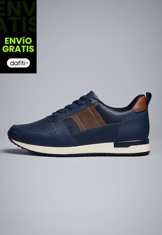 Tenis Cuero Para Hombre Azul Con Diseño Sofisticado Harrow Ocai