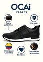 Tenis Cuero Para Hombre Negro Con Diseño Sofisticado Nero de Ocai