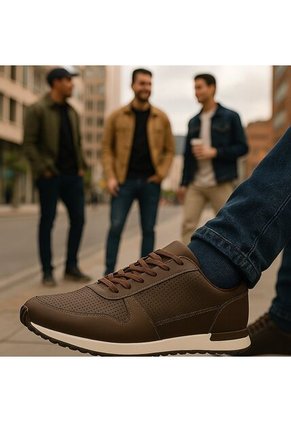 Tenis Cuero Hombre Café Ocai Iván 001