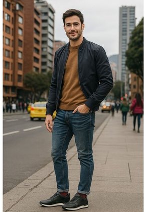 Tenis Cuero Para Hombre Negro Con Diseño Sofisticado Nero