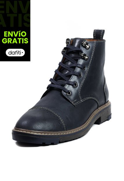 Bota Cuero Hombre Azul Oscuro Ocai Reinier