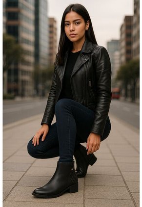 Bota Cuero Mujer Negro Ocai Luxe