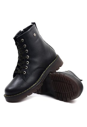 Bota Niña Casual Cuero Negro Ocai Valery