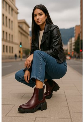 Bota Mujer Cuero Vino OCAi Eliza