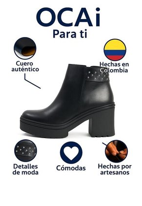 Botas Cuero Mujer Negro Chic