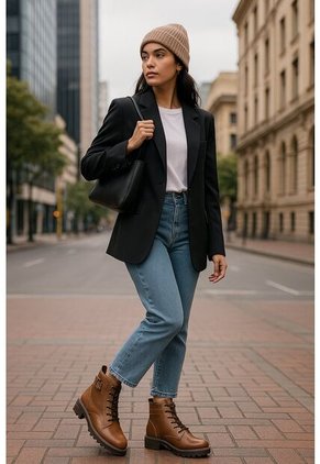 Bota Mujer Cuero Miel OCAi Olivia