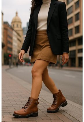 Bota Mujer Cuero Miel OCAi Olivia