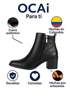 Botas Cuero Mujer Negro Ocai Vita