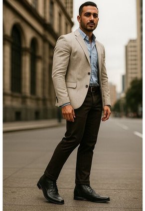 Bota Cuero Hombre Negro Ocai Lusso