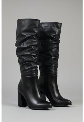 Bota Mujer Cuero Negro Vibe